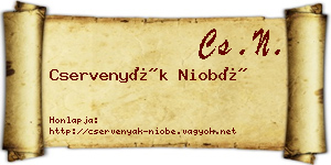 Cservenyák Niobé névjegykártya